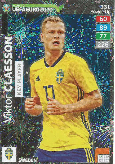 VIKTOR CLAESSON - PANINI "ROAD TO EURO 2020 - "KEY PLAYER" FOIL TRADING CARD 331