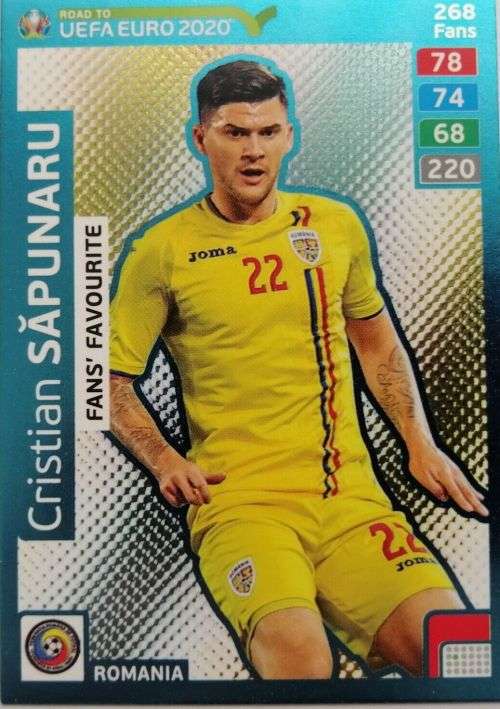 C. SAPUNARU - PANINI "ROAD TO EURO 2020 - "FANS FAVOURITE" FOIL TRADING CARD 268