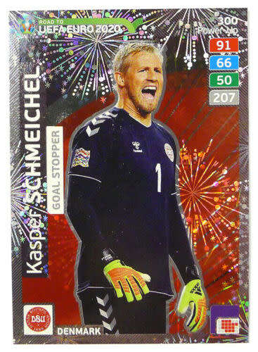 KASPER SCHMEICHEL - PANINI "ROAD TO EURO 2020 - "GOAL STOPPER" FOIL TRADING CARD 300