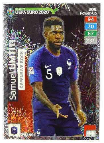 SAMUEL UMTITI - PANINI "ROAD TO EURO 2020 - "DEFENSIVE ROCK" FOIL TRADING CARD 308