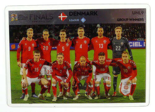 DENMARK  -  "ROAD TO EURO 2020"  - "NATIONS LEAGUE FINALS" " ULTRA CLEAR"  TRADING CARD UNL9