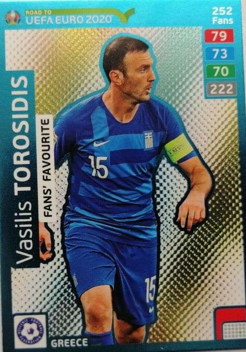 V. TORISIDIS - PANINI "ROAD TO EURO 2020 - "FANS FAVOURITE" FOIL TRADING CARD 252