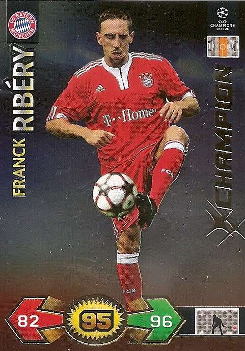 FRANCK RIBERY - CHAMPIONS LEAGUE S/STRIKES 2009/10 - GOLD `CHAMPION` TRADING CARD