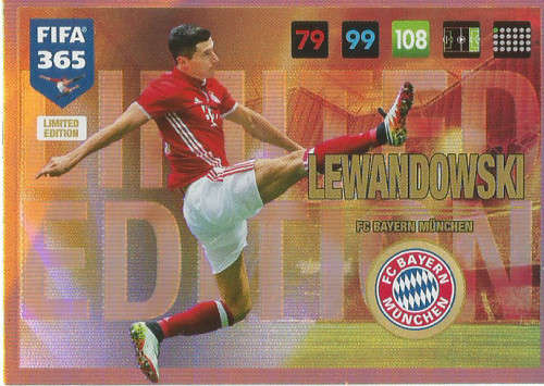 ROBERT LEWANDOWSKI - FIFA 365 2017 EDITION - GOLD FOIL `LIMITED EDITION` TRADING CARD