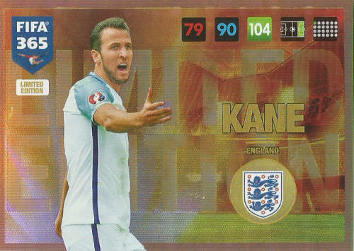 HARRY KANE - FIFA 365 2017 EDITION - GOLD FOIL `LIMITED EDITION` TRADING CARD