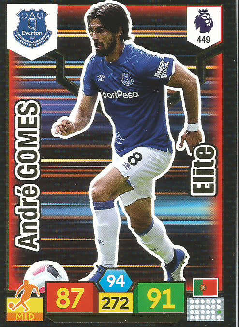 ANDRE GOMES - EPL ADRENALYN XL 2019/20 - FOIL "ELITE" TRADING CARD 449