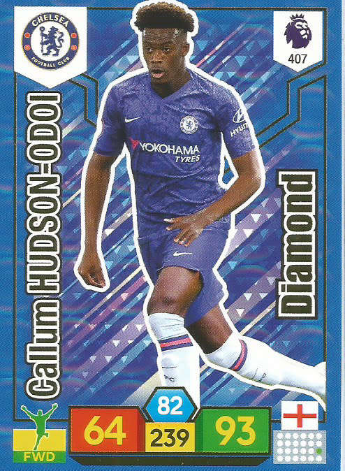 CALLUM HUDSON-ODOI - EPL ADRENALYN XL 2019/20 - BLUE FOIL "DIAMOND" TRADING CARD 407