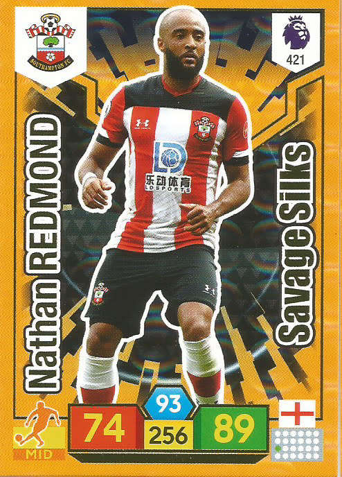 NATHAN REDMOND - EPL ADRENALYN XL 2019/20 - ORANGE FOIL "SAVAGE SKILLS" TRADING CARD 421