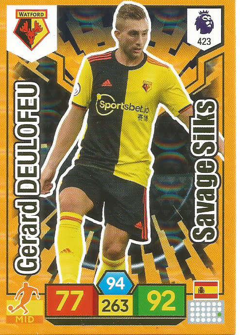 GERARD DEULOFEU - EPL ADRENALYN XL 2019/20 - ORANGE FOIL "SAVAGE SKILLS" TRADING CARD 423