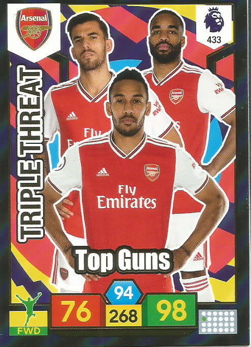 ARSENAL - EPL ADRENALYN XL 2019/20 - FOIL "TRIPLE THREAT" TRADING CARD 433