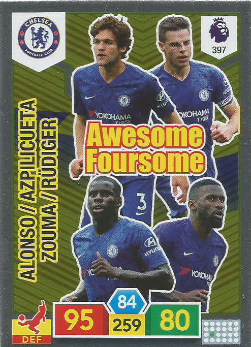 CHELSEA  - EPL ADRENALYN XL 2019/20 - FOIL "AWESOME FOURSOME" TRADING CARD 397