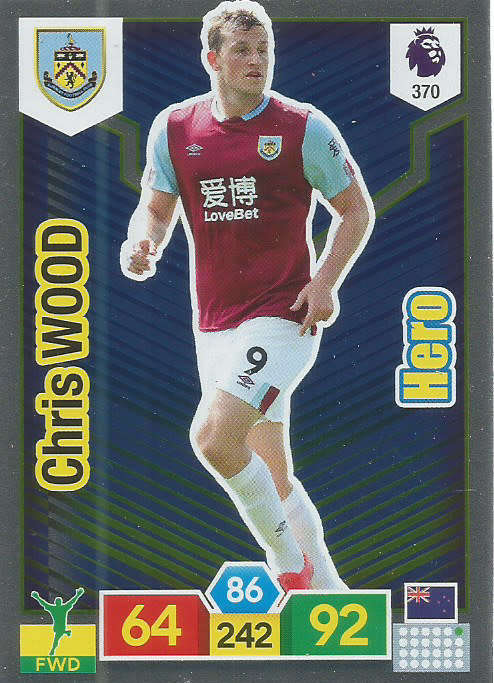 CHRIS WOOD - EPL ADRENALYN XL 2019/20 - FOIL "HERO" TRADING CARD 370