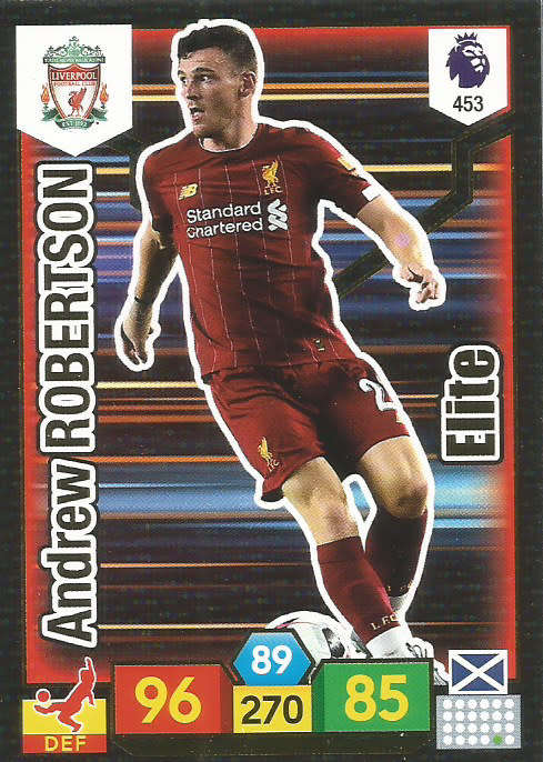 ANDREW ROBERTSON - EPL ADRENALYN XL 2019/20 - FOIL "ELITE" TRADING CARD 453