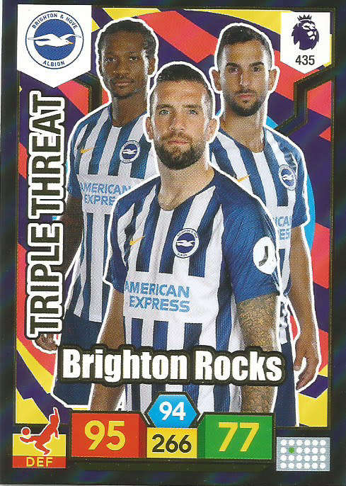 BRIGHTON  - EPL ADRENALYN XL 2019/20 - FOIL "TRIPLE THREAT" TRADING CARD 435