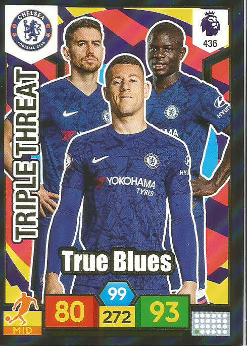 CHELSEA - EPL ADRENALYN XL 2019/20 - FOIL "TRIPLE THREAT" TRADING CARD 436