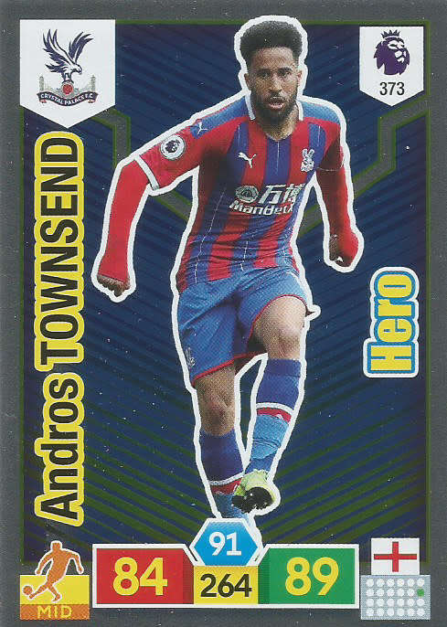 ANDROS TOWNSEND - EPL ADRENALYN XL 2019/20 - FOIL "HERO" TRADING CARD 373