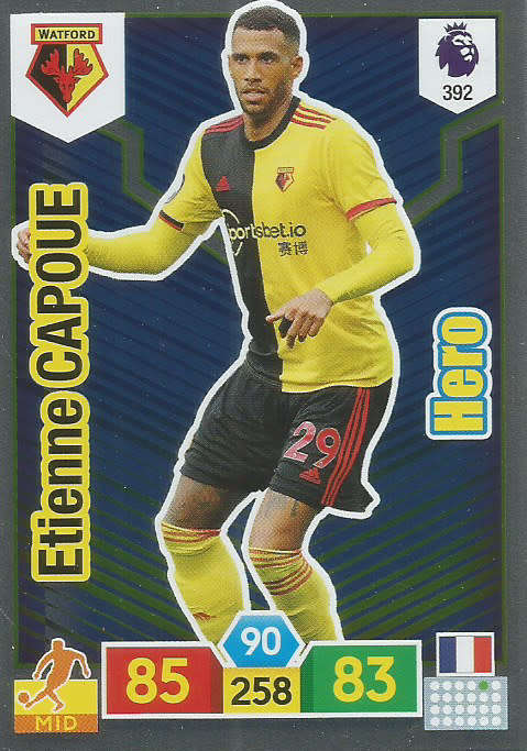 ETIENNE CAPOUE - EPL ADRENALYN XL 2019/20 - FOIL "HERO" TRADING CARD 392