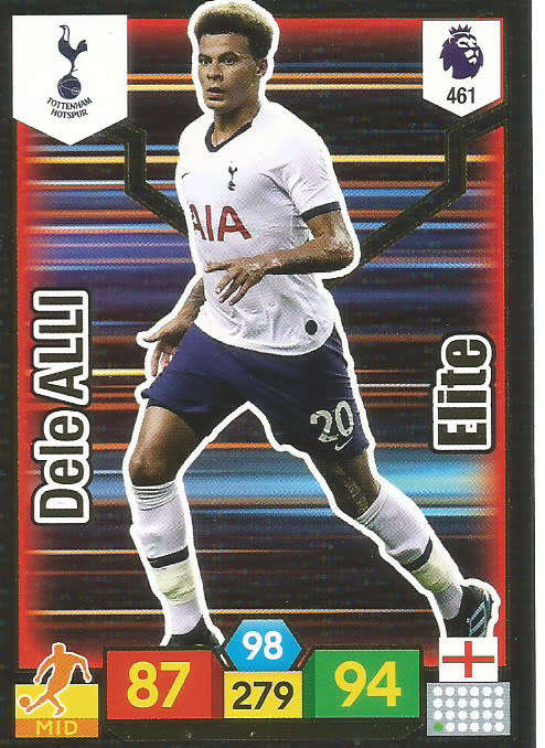 DELE ALLI - EPL ADRENALYN XL 2019/20 - FOIL "ELITE" TRADING CARD 461