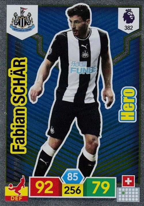 FABIAN SCHAR - EPL ADRENALYN XL 2019/20 - FOIL "HERO" TRADING CARD 382