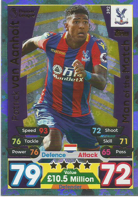 PATRICK AAHOLT  - MATCH ATTAX "EXTRA"  2018 - GOLD "MAN of the MATCH" TRADING CARD 392