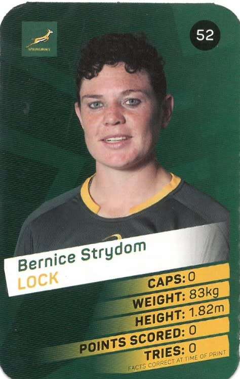 BERNICE STRYDOM -  2019 Pick n Pay Rugby World Cup  COLLECTION CARD 52