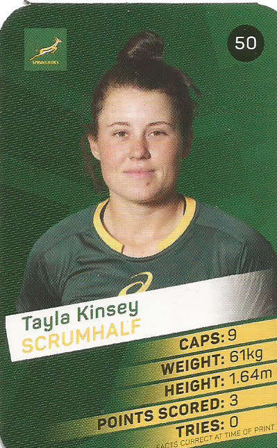 TAYLA KINSEY -  2019 Pick n Pay Rugby World Cup  COLLECTION CARD 50