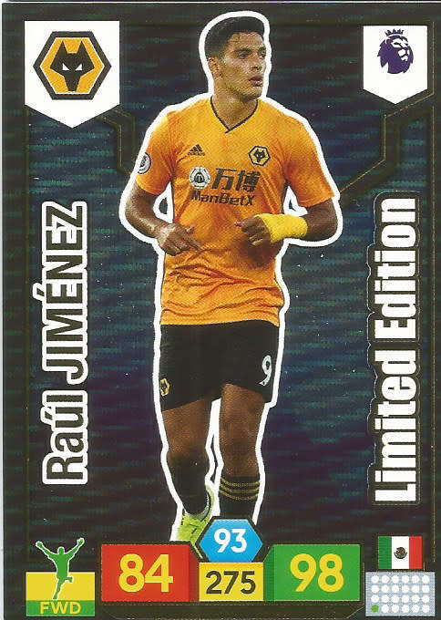 RAUL JIMENEZ - EPL ADRENALYN XL 2019/20 - "LIMITED EDITION" TRADING CARD