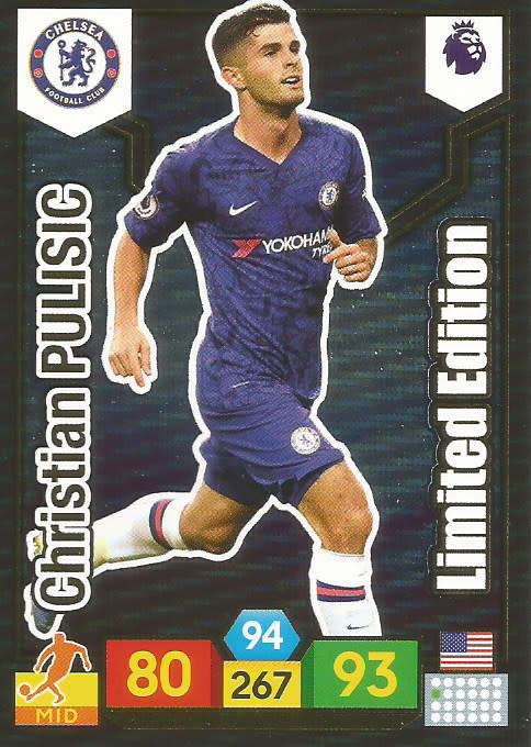 CHRISTIAN PULISIC - EPL ADRENALYN XL 2019/20 - "LIMITED EDITION" TRADING CARD