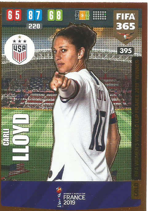 CARLI LLOYD - FIFA 365 2020 EDITION -  - GOLD FOIL `WINNERS` TRADING CARD 395