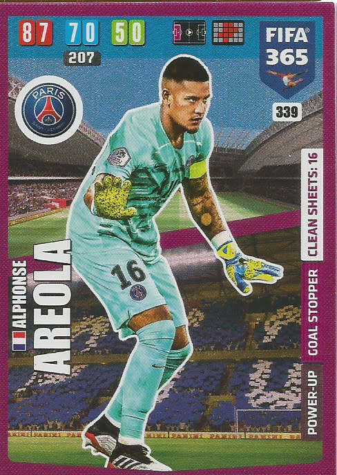 ALPH AREOLA - FIFA 365 2020 EDITION -  - PURPLE FOIL `GOAL STOPPER` TRADING CARD 339