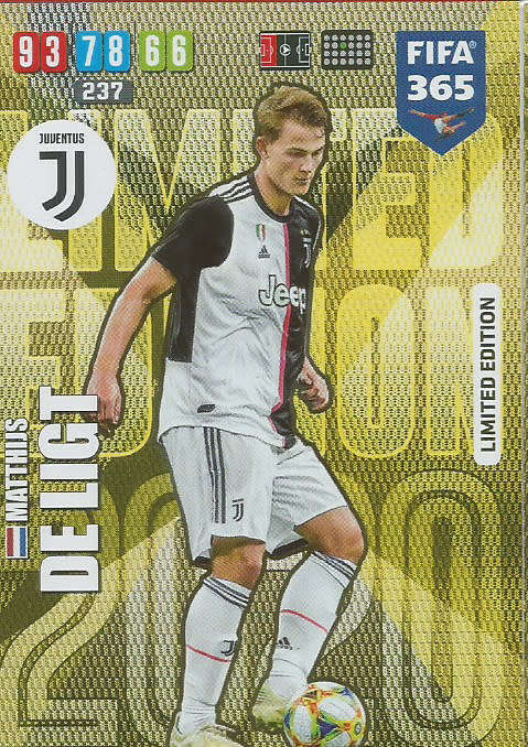 MATHIJS DE LIGT - FIFA 365 2020 EDITION -  - GOLD FOIL `LIMITED EDITION` TRADING CARD