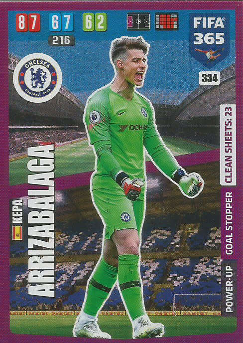 KEPA ARRIZABALAGA - FIFA 365 2020 EDITION -  - PURPLE FOIL `GOAL STOPPER` TRADING CARD 334