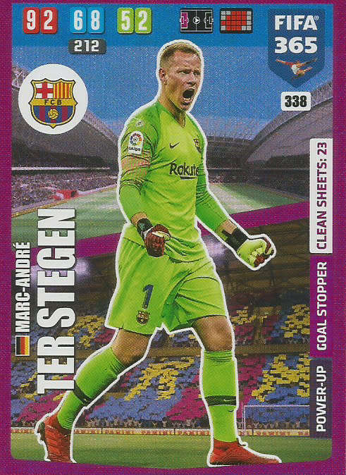 MARC TER STEGEN - FIFA 365 2020 EDITION -  - PURPLE FOIL `GOAL STOPPER` TRADING CARD 338