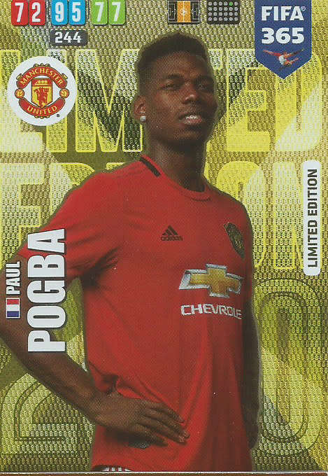 PAUL POGBA - FIFA 365 2020 EDITION -  - GOLD FOIL `LIMITED EDITION` TRADING CARD