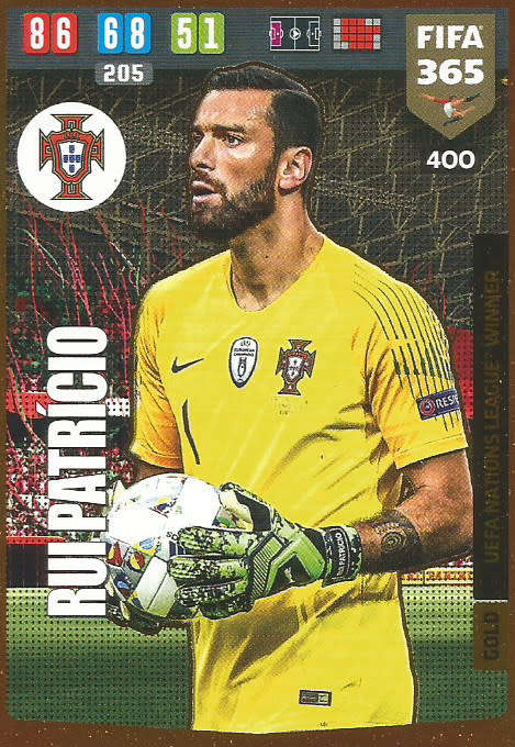 RUI PATRICIO - FIFA 365 2020 EDITION - GOLD FOIL `WINNERS` TRADING CARD 400