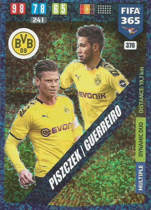 BORUSSIA DORTMUND - FIFA 365 2020 EDITION -  - BLUE FOIL `DUOS/TRIOS` TRADING CARD 376