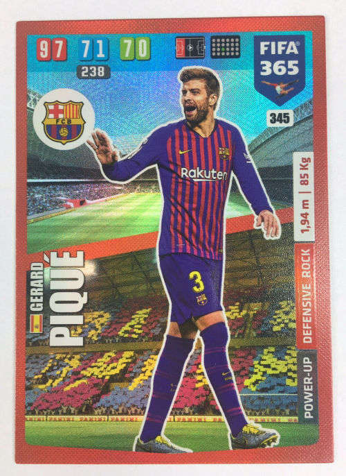 GERARD PIQUE - FIFA 365 2020 EDITION -  - RED FOIL `DEFENSIVE ROCK` TRADING CARD 345