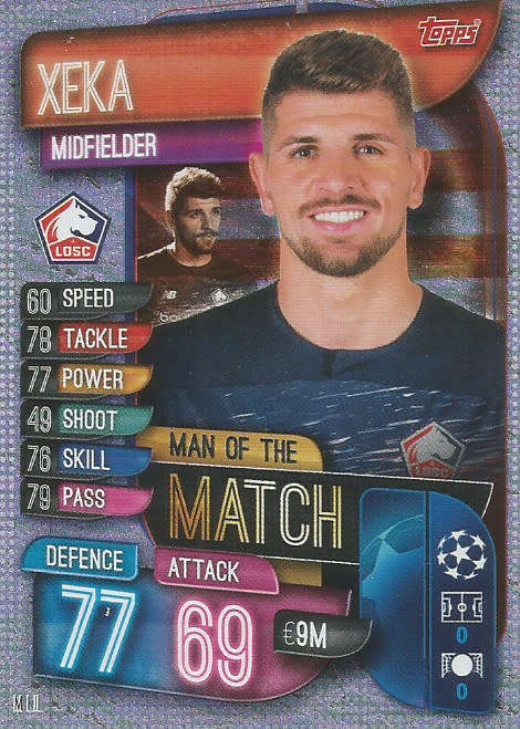XEKA - CHAMPIONS LEAGUE 2019/20 -  SILVER FOIL "MAN of the MATCH" TRADING CARD
