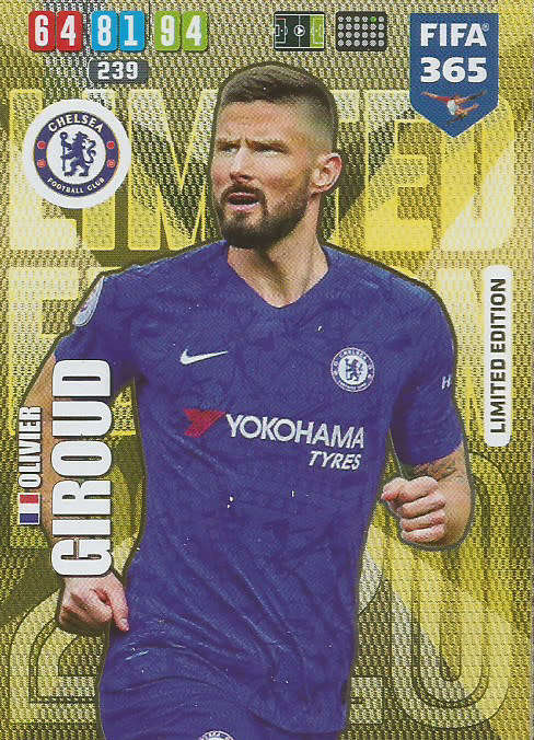 OLIVIER GIROUD - FIFA 365 2020 EDITION -  - GOLD FOIL `LIMITED EDITION` TRADING CARD