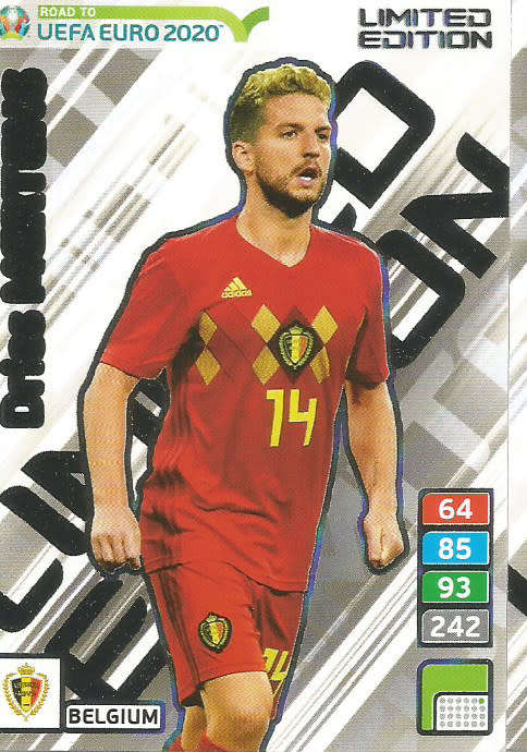 DRIES MEERTENS  - PANINI "ROAD TO EURO 2020"  - "LIMITED EDITION" TRADING CARD