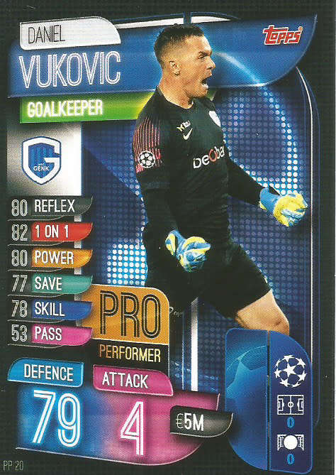 DANIEL VUKOVIC - CHAMPIONS LEAGUE 2019/20 -  "PRO PERFORMER" TRADING CARD PP20