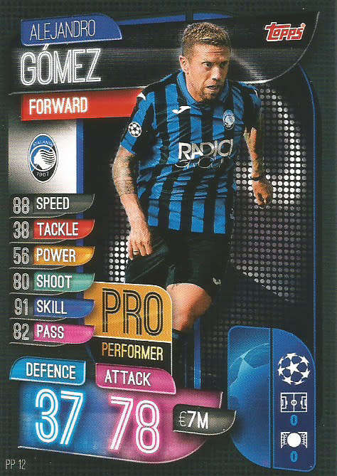 ALEJANDRO GOMEZ - CHAMPIONS LEAGUE 2019/20 -  "PRO PERFORMER" TRADING CARD PP12
