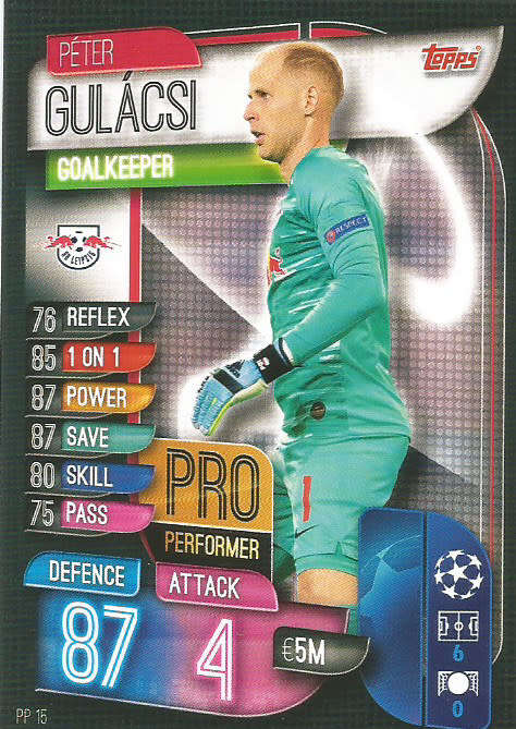 PETER GULACSI - CHAMPIONS LEAGUE 2019/20 -  "PRO PERFORMER" TRADING CARD PP15
