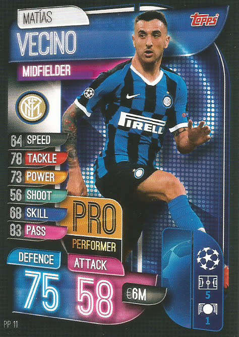 MATIAS VECINO - CHAMPIONS LEAGUE 2019/20 -  "PRO PERFORMER" TRADING CARD PP11