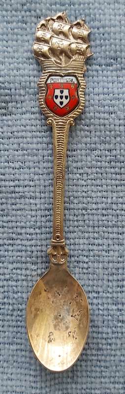 SILVERPLATED SUGAR SPOON - DETAILED - PORTUGAL - IN GOOD CONDITION