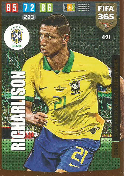 RICHARLISON - FIFA 365 2020 EDITION -  - GOLD FOIL `WINNERS` TRADING CARD 421