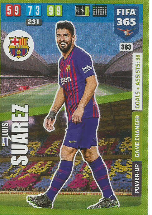 LUIS SUAREZ - FIFA 365 2020 EDITION -  - GREEN FOIL `GAME CHANGER` TRADING CARD 363
