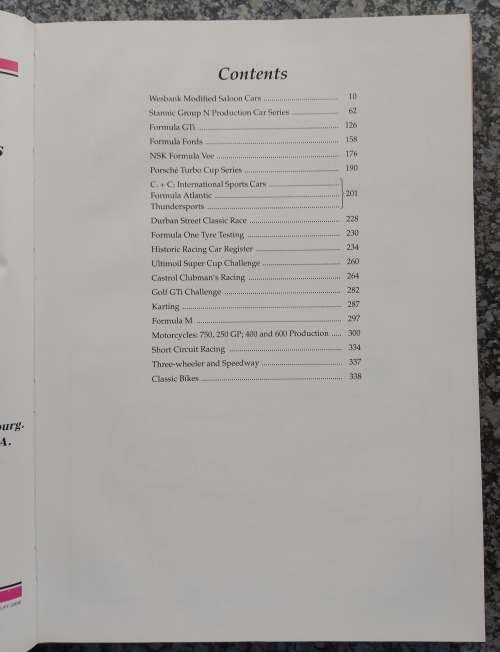 MOTORSPORT - RACELINES - COMPREHENSIVE GUIDE on SOUTH AFRICAN MOTORSPORT 1990 - by FAULDS