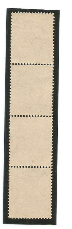 UNION of SOUTH AFRICA 1943 - SACC 105a - VERT. COIL STRIP of 4 - MH