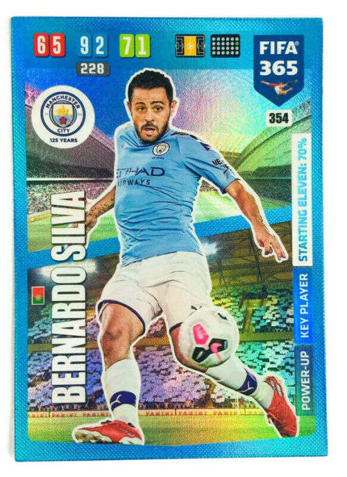 BERNARDO SILVA - FIFA 365 2020 EDITION -  BLUE FOIL `KEY PLAYER` TRADING CARD 354